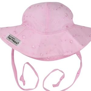 Pink Eyelet Flap Happy UPF 50+ Floppy Hat NWT